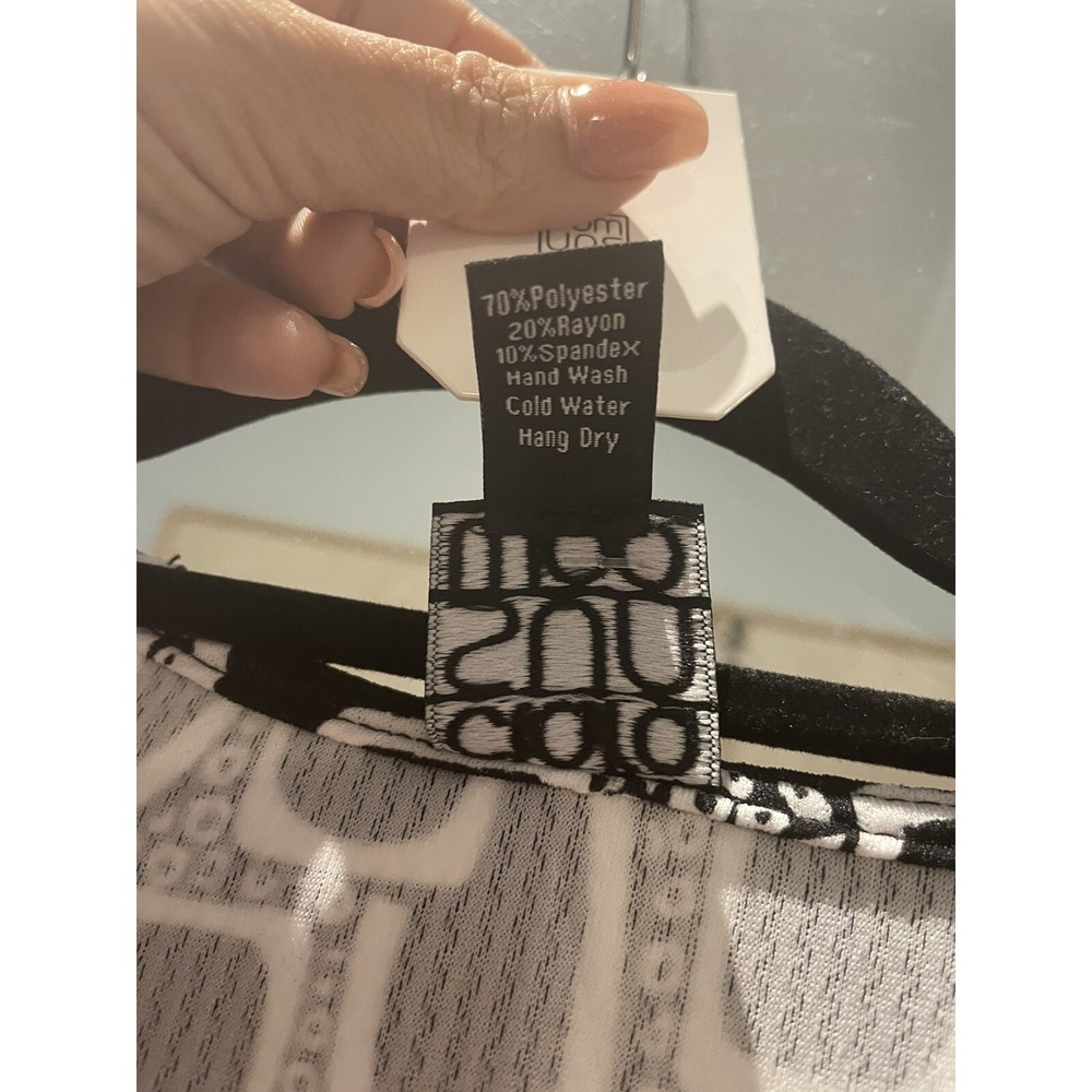 NWT Clara Sun Woo Black White Giraffe Print Mini Stretch Dress Small Sleeveless - Picture 10 of 11